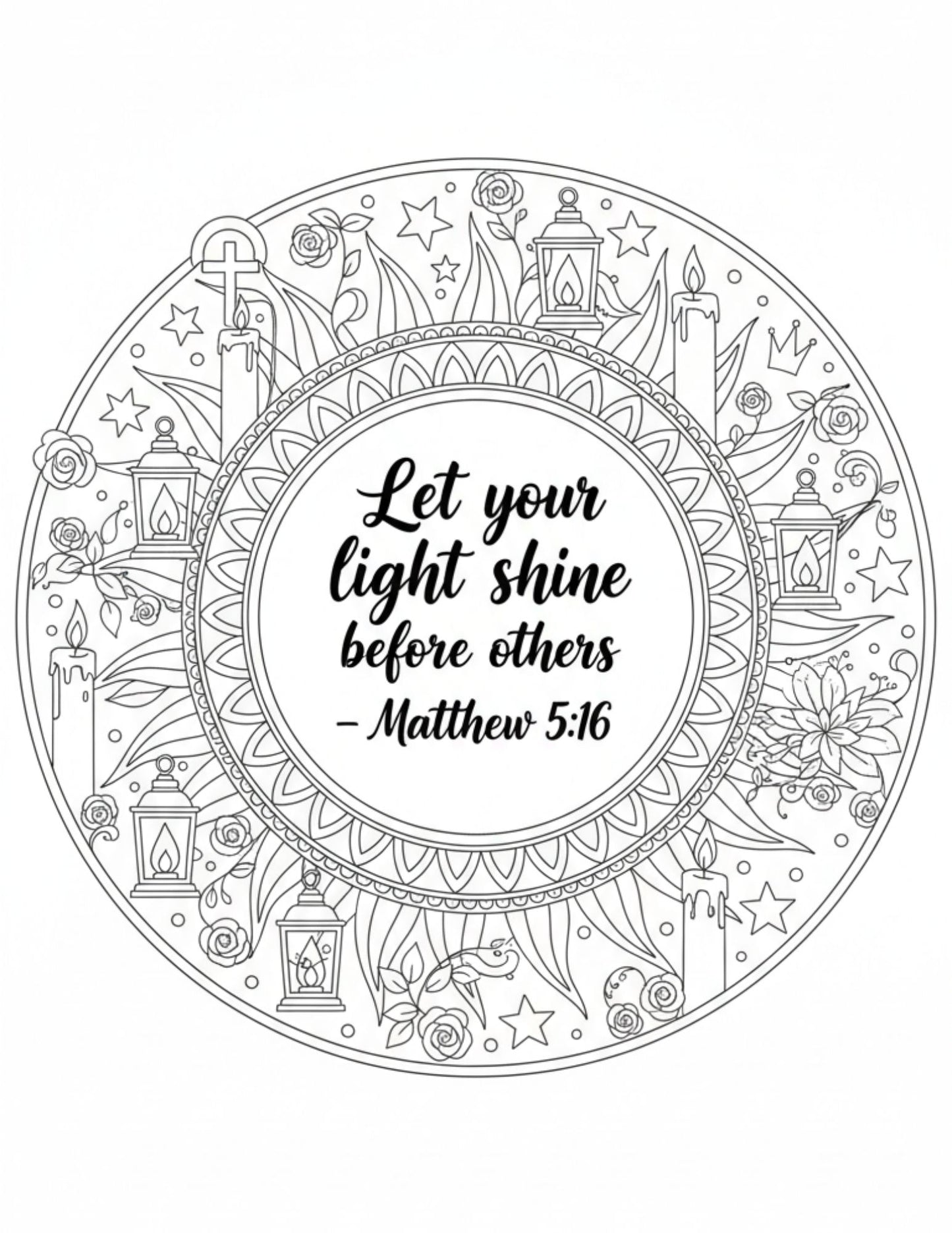 Words, Faith & Power – Christian Coloring Book (Printable PDF Download)