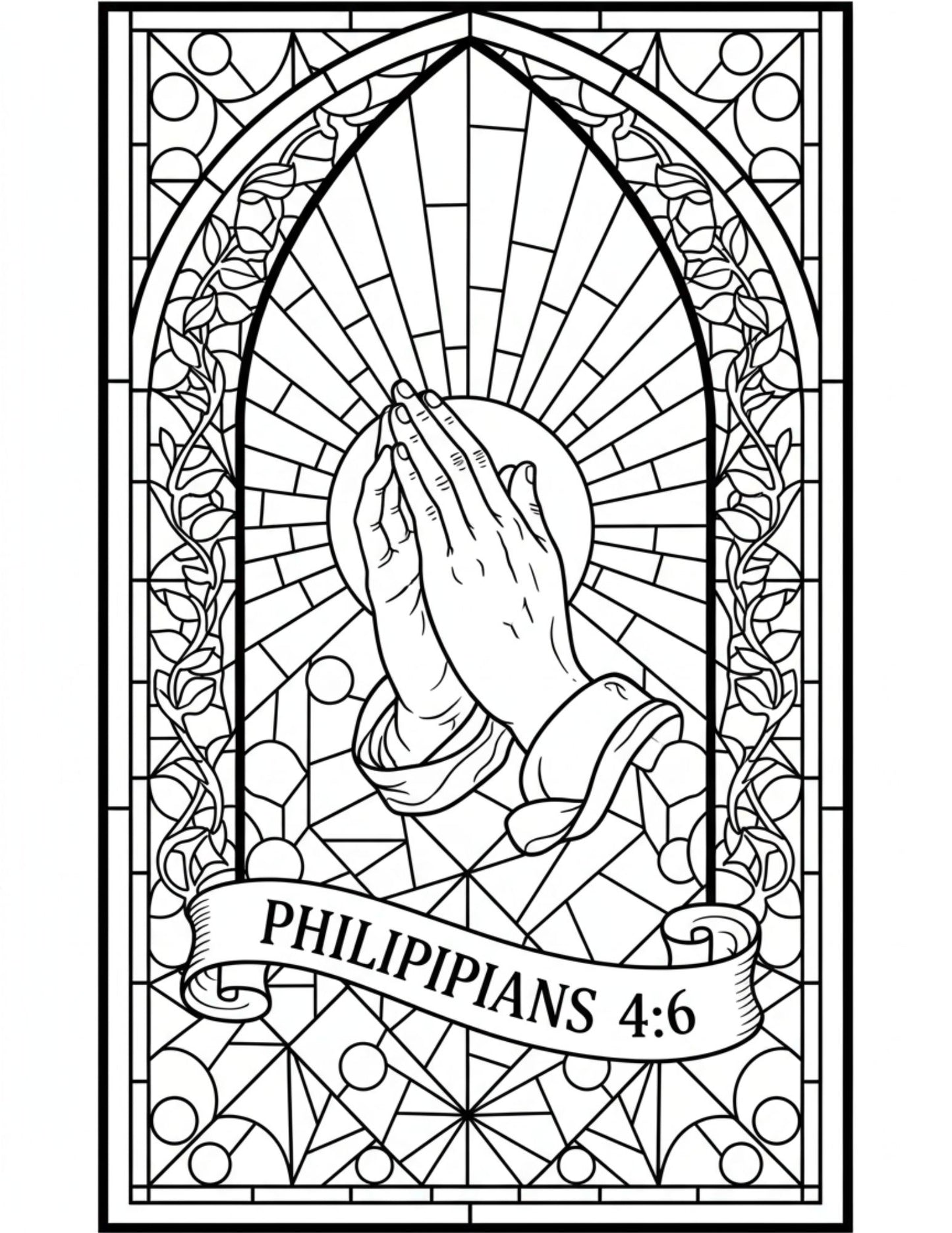 Stained Glass Inspiration – Christian Coloring Book (Printable PDF Download)