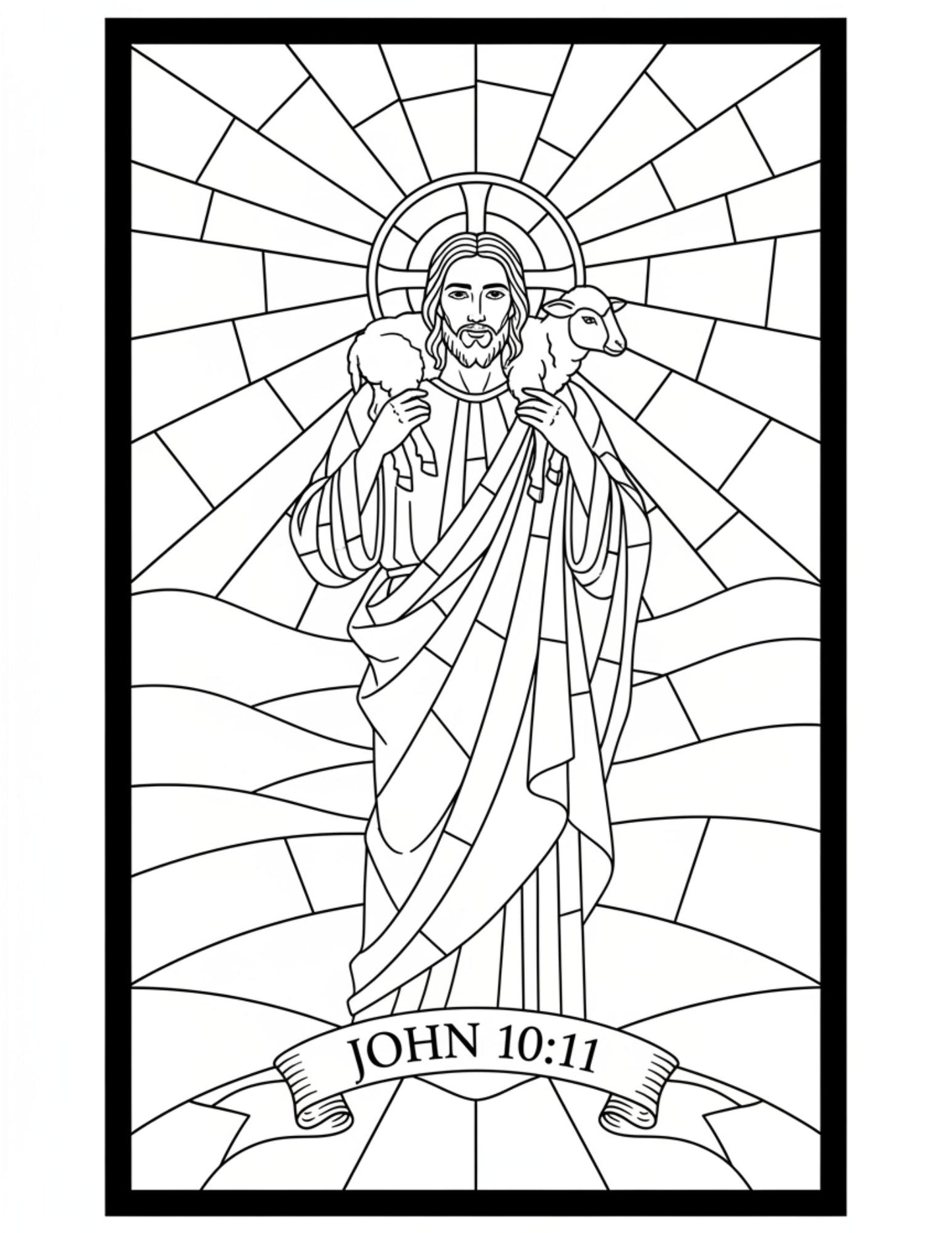 Stained Glass Inspiration – Christian Coloring Book (Printable PDF Download)