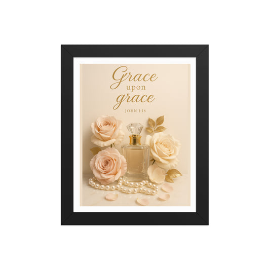 Scent of Grace – Feminine Christian Floral Framed Wall Art | Black or Red Oak Frame - Kross Krown